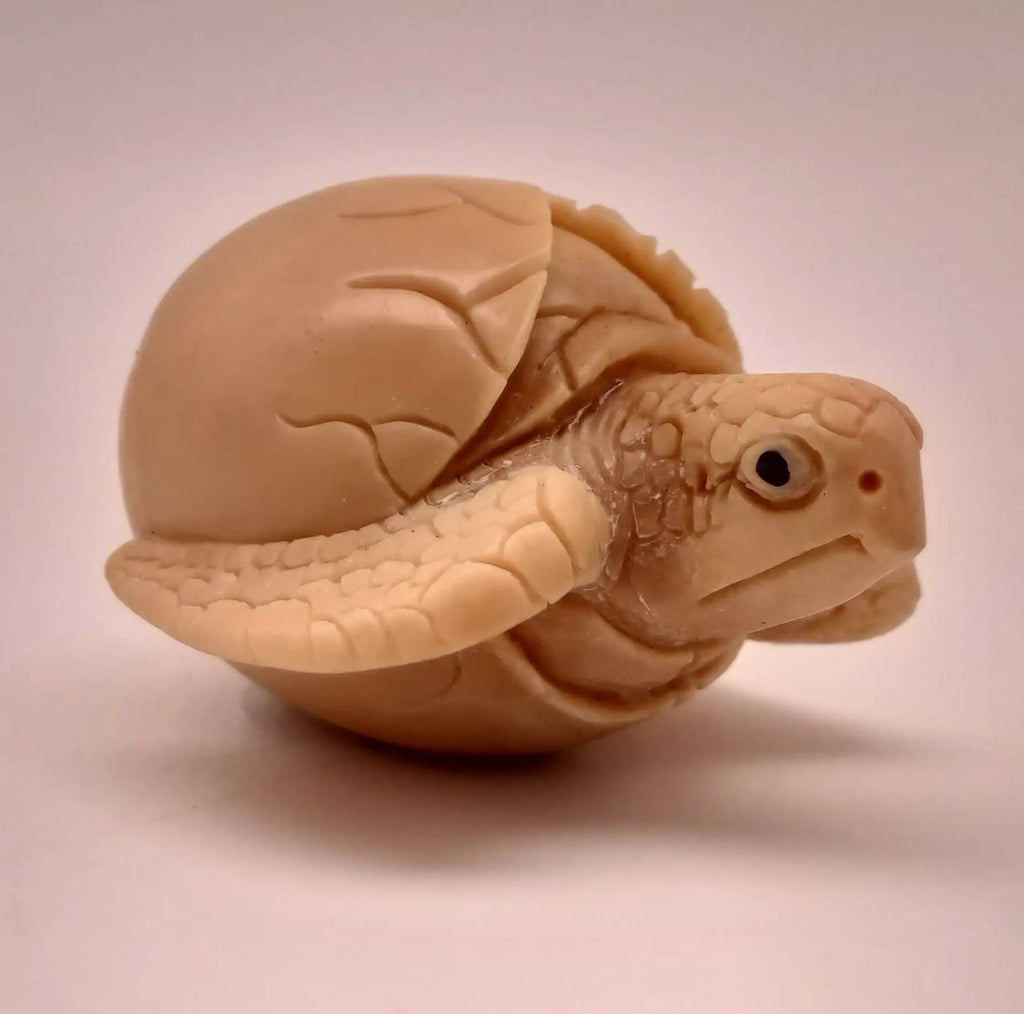 Turtle Tagua Nut Carving - Hatching Sea