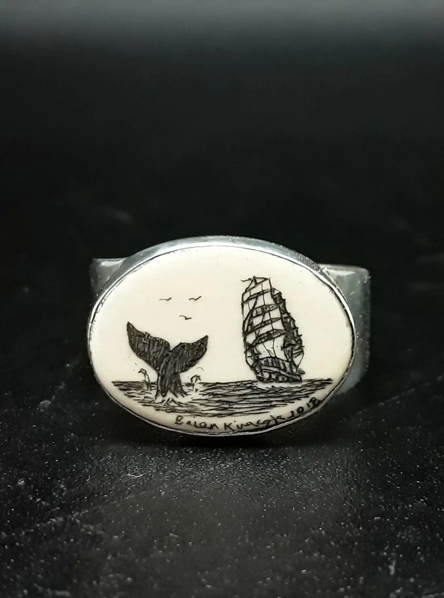 Scrimshaw ring on sale