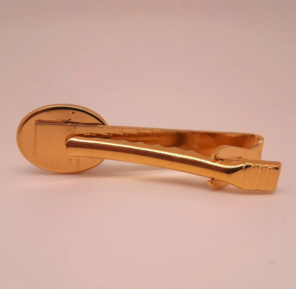 Tie Bars - Gold Plated - Round Mammoth/walrus Ivory