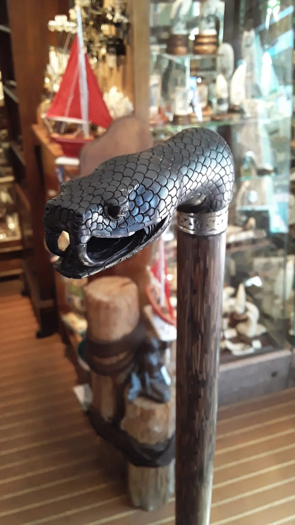 Black Wood Handle Snake Cane