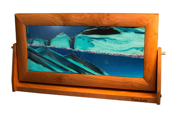 Exotic Sand Art - Ocean Blue: Original Sand Design By William Tabar In a 9’x16’ Frame