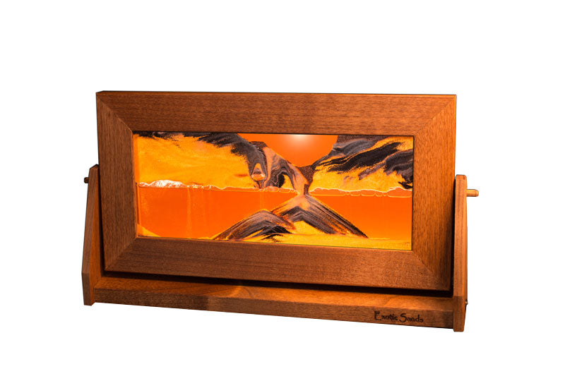 Exotic Sand Art - Sunset Orange: Original Sand Designs In a Medium 7’x12’ Wooden Frame