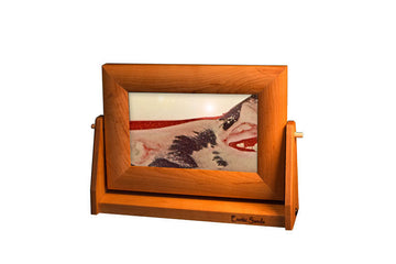 Exotic Wooden Sand Art Display By William Tabar - Volcanic Red Clear - Small 7’x9’ Frame