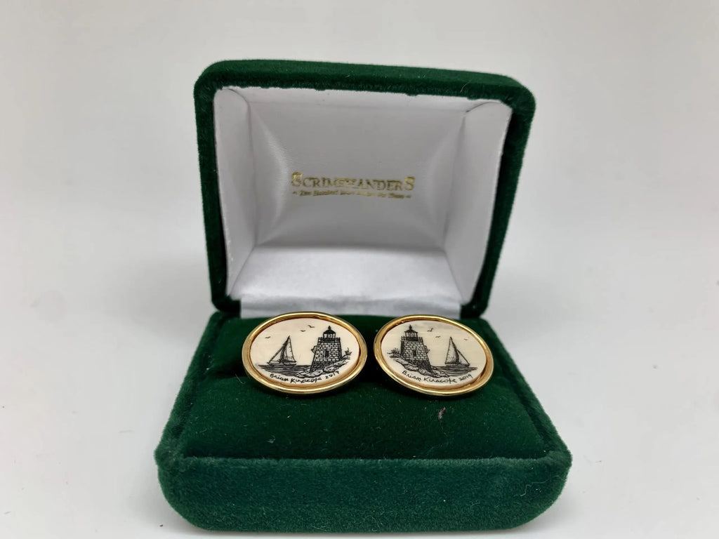 Cufflinks - Gold/silver Plated - Mammoth Ivory - Castle Hill