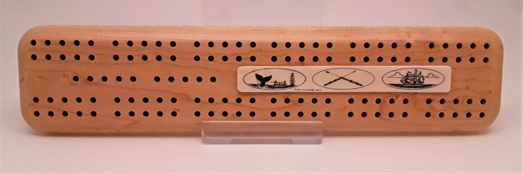 Cribbage Board - Antique Piano Key Scrimshaw - Travel Size