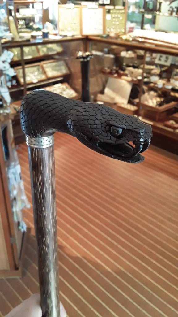 Black Wood Handle Snake Cane