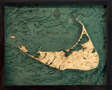 3d Nautical Wood Chart Of Nantucket Ma - Small
