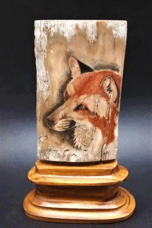 Red Fox On Mammoth Ivory