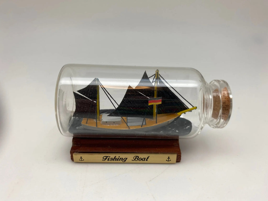 Mini Ship In Bottles - Fishing Boat