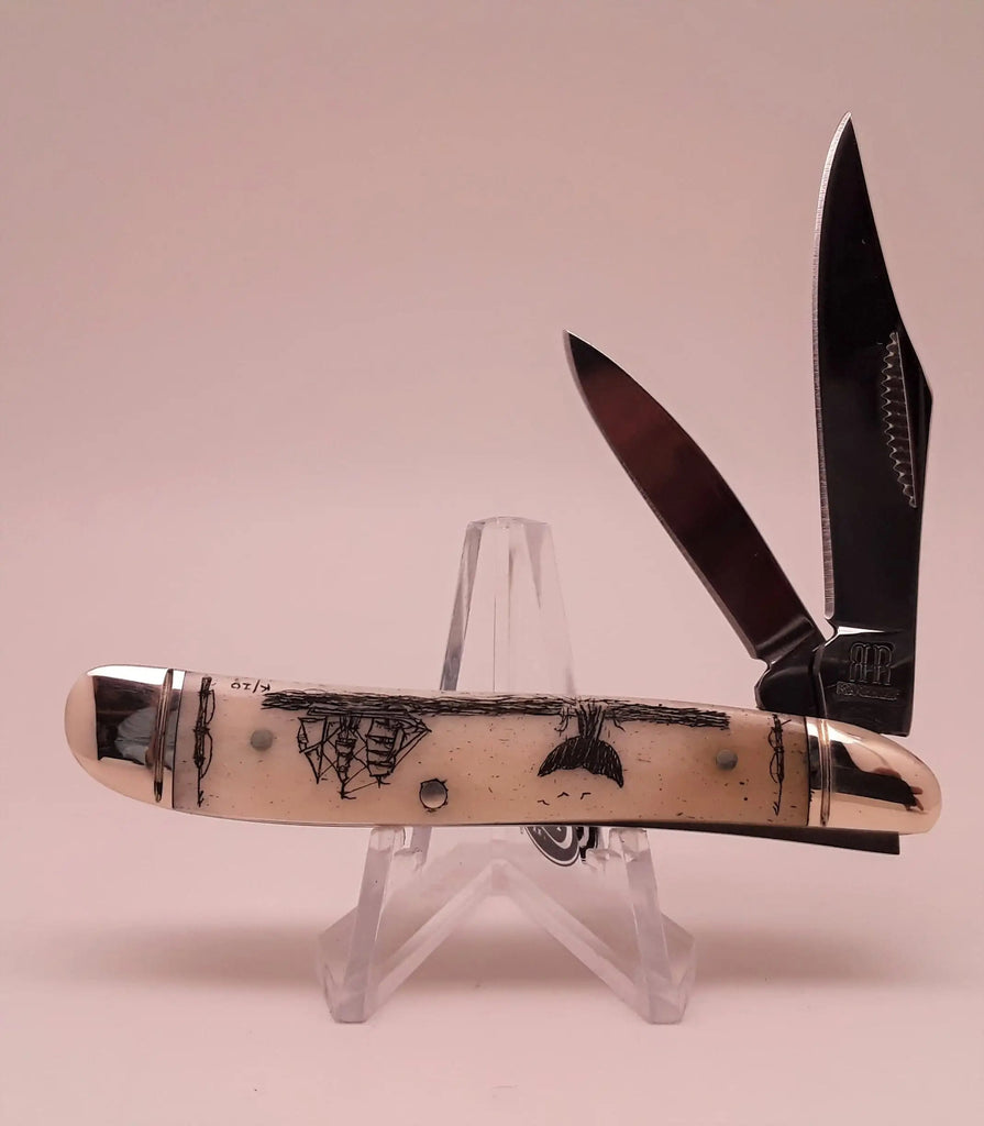 Double Blade Rough Rider Pocket Knife W/scrimshaw