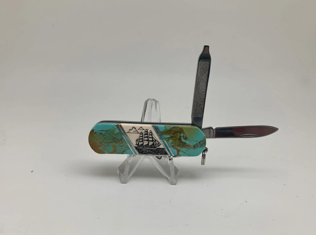 Gentleman’s Knife - Mammoth Ivory & Turquoise