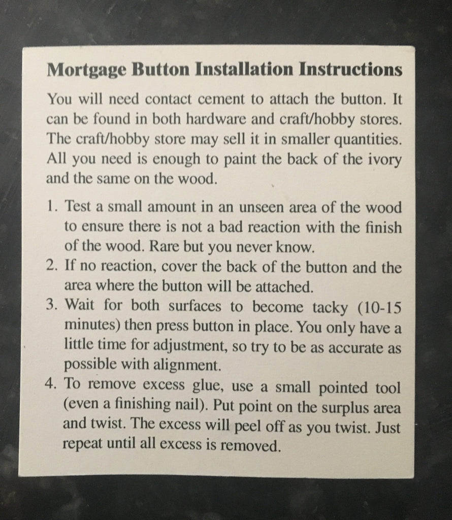 mortgage button installation