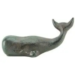 Cast Iron Sperm Whale Paperweight - Rustic