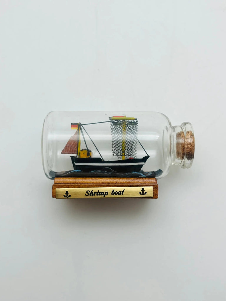 Mini Ship In a Bottle - Shrimp Boat