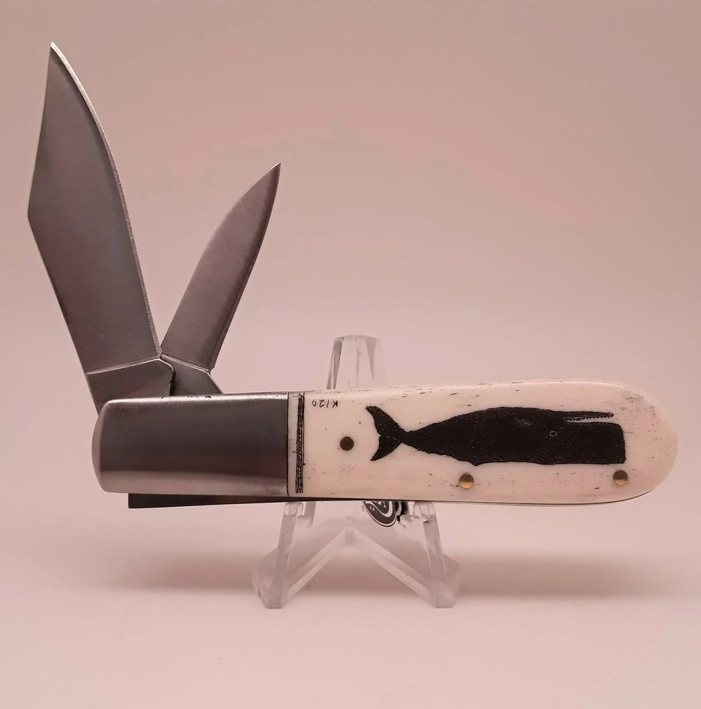 Barlow Pocket Knife W/scrimshaw - Double Blade