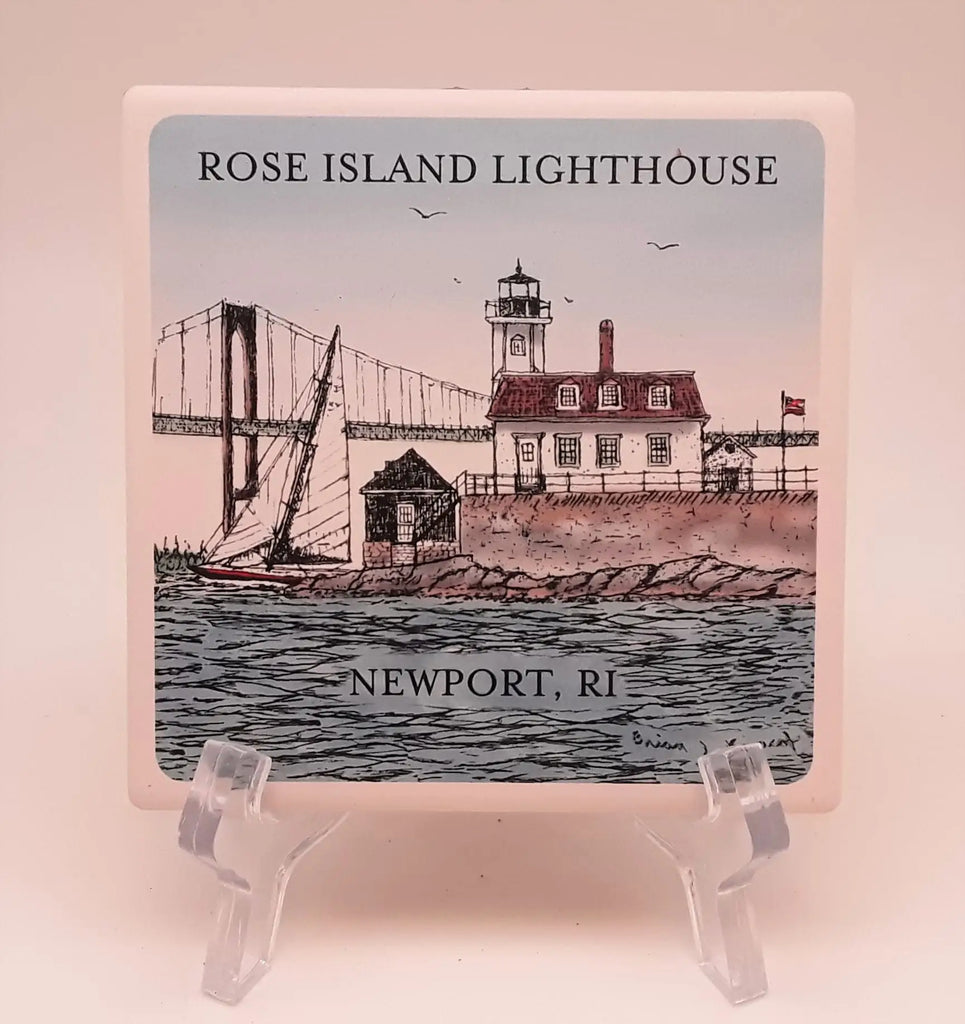 Artstone Coasters - Rose Island Lighthouse